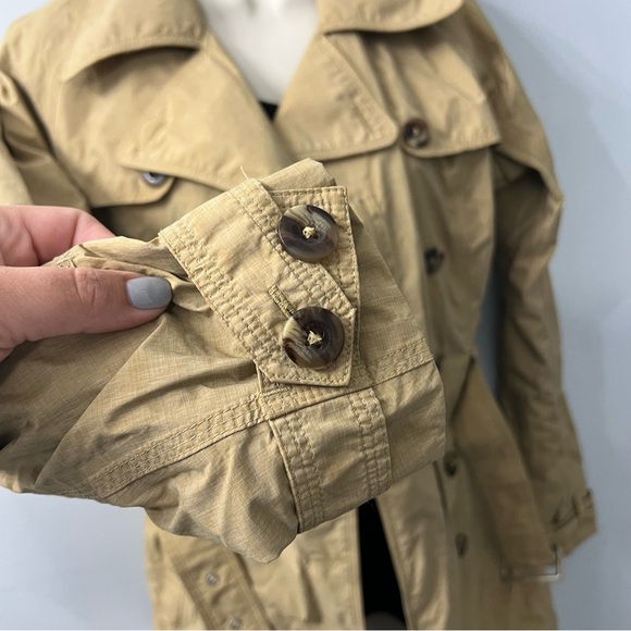 The North Face Hyvent Tan Hidden Zipper Belted Trench Coat Small - Picture 6 of 9